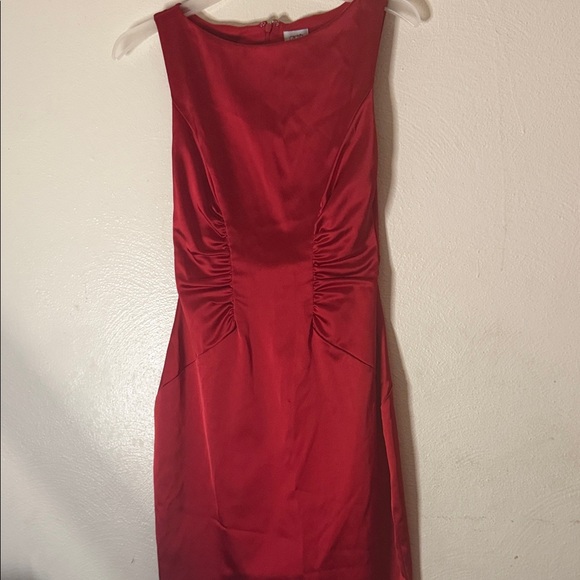 Cache Strapless Red Ruched Sheath Dress - Picture 3 of 13